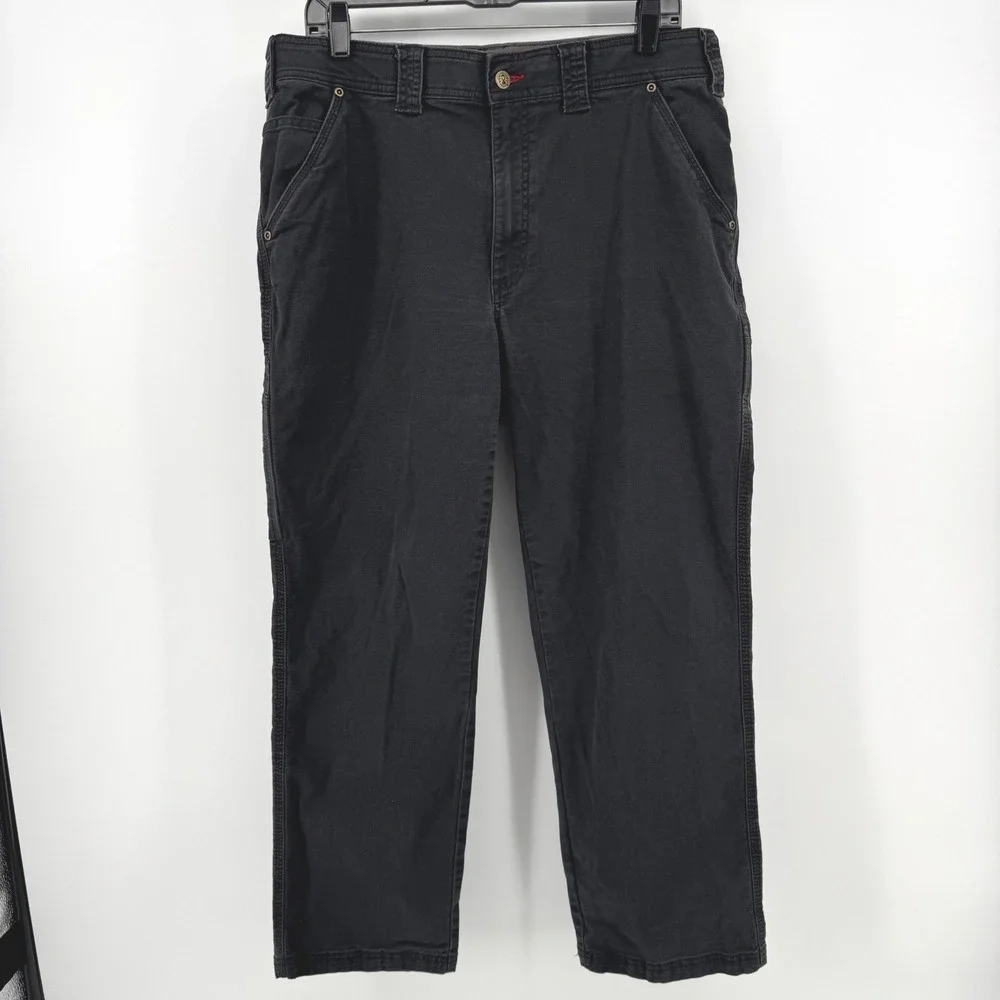 Coleman‎ Carpenter Utility Pants Mens 35x28.5 Gray Canvas Workwear Straight Leg